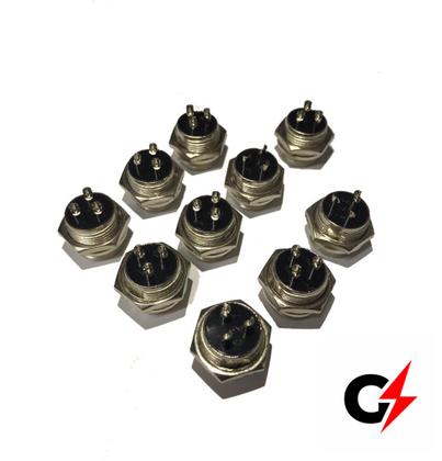 Imagem de Kit 10 De Conector Macho/mike Para Painel 3 Vias