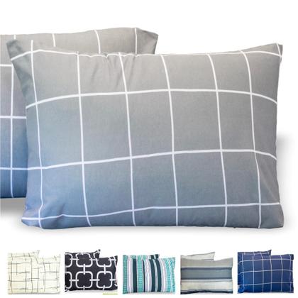 Imagem de Kit 10 Fronha Avulsa Malha Estampada 100% Algodão Com Zíper