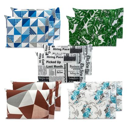 Imagem de Kit 10 Fronhas Estampadas 70cm x 50cm Sortida Ponto Palito Percal 180 Fios