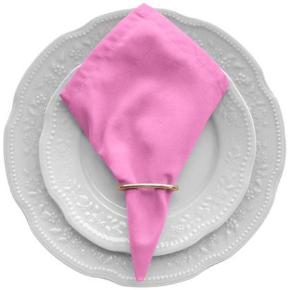 Imagem de Kit 10 Guardanapos de Mesa Posta 30cm X 30cm Com Anéis Tecido Percal 180 Fios