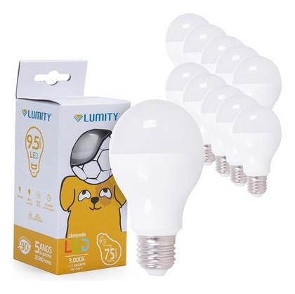 Imagem de Kit 10 Lâmpadas LED 9,5W Bivolt 3000K Luz Quente Lumity