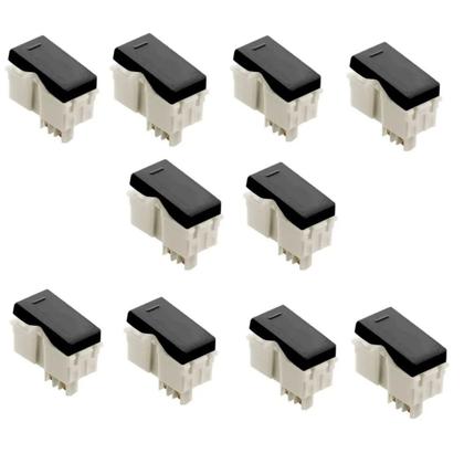 Imagem de Kit 10 Modulo Interruptor Simples 10A Preto - Tramontina
