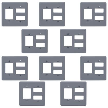 Imagem de Kit 10 Placas 4x4 5 Módulos Cinza Separados Silentoque 8532