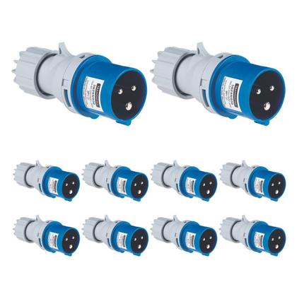 Imagem de Kit 10 Plugue Móvel Ind 2p+t 16A 220-250 Vca 6H Tramontina -