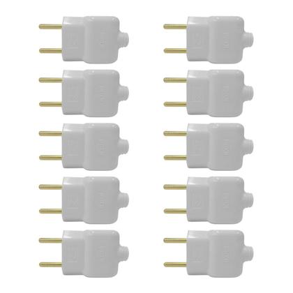 Imagem de Kit 10 Plugue Pino Macho 2p 10a