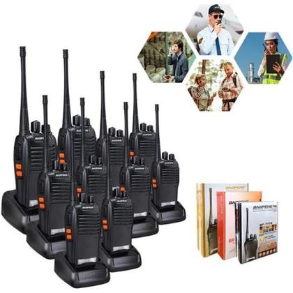 Imagem de Kit 10 Rádios Walktalk Bf-777s Ht Uhf 16 Canais Comunicador Profissional
