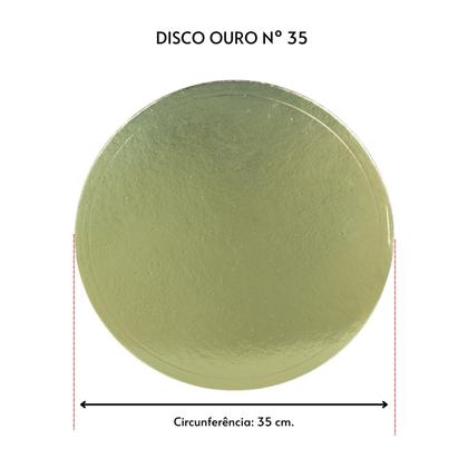 Imagem de Kit 10 Unidades Cake Board para Bolo Disco Ouro 35cm.