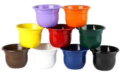 Imagem de Kit 10 Vasos Cachepôs Coloridos Estilo Bojudos/Pétalas