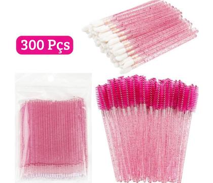 Imagem de KIT 100 MICROBRUSHES 100 ESCOVINHAS 100 APLICADORES LIP pink