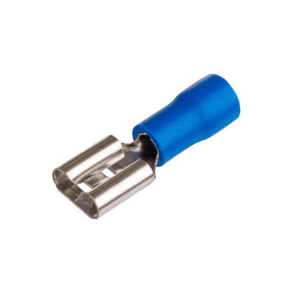 Imagem de Kit 100 Terminal Conector Pré Isolado Femea 1,5-2,5mm Azul
