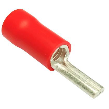 Imagem de Kit 100 Unidades Terminal Tipo Agulha Conector Tubular Elétrico Pino Pré Isolado Cabo 10mm Vermelho
