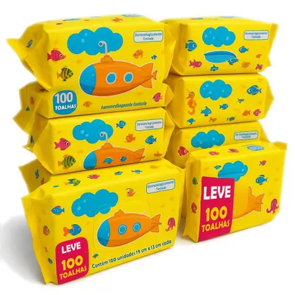 Imagem de Kit 1000 Toalhas Umedecidas Kit Lenço Umedecido Bebe Praticidade e Cuidado em Cada Toque