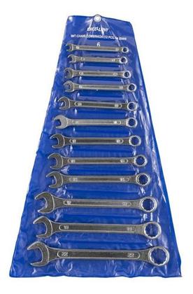 Imagem de Kit 12 Chaves Combinadas Boca Estrela 6 A 22 Mm Aço Carbono