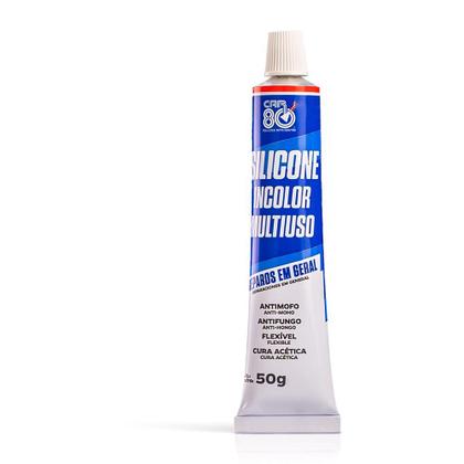 Imagem de Kit 12 cola silicone multiuso transparente acético car80 50g