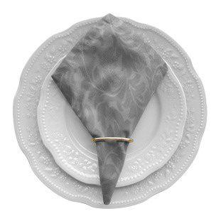 Imagem de Kit 12 Guardanapos de Mesa Posta 40cm X 40cm Com Anel Jacquard Adamascado