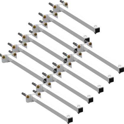Imagem de Kit 12 Suportes Haste De Refletor Led Parede Fachada Banner Iluminação