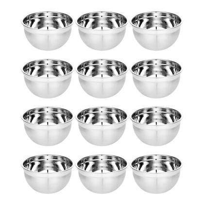 Imagem de Kit 12 Tigela Bowl Aço Inox Profissional 14 x 7cm Multiuso Utensilio Preparacao Cozinha