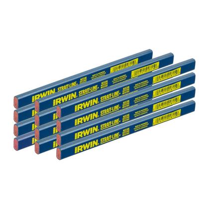 Imagem de Kit 12 Unidades Lápis Pedreiro Carpinteiro Marceneiro Irwin Azul