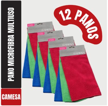 Imagem de Kit 12Panos Microfibra Multiuso Camesa 30x30cm, Limpeza Geral Sem Riscos, Automóveis, Cozinha Movéis