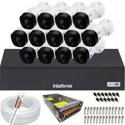 Imagem de Kit 13 Câmeras Intelbras Multi Hd 1120b Dvr 16 Canais