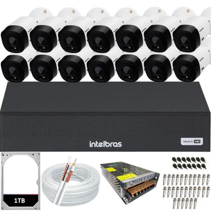 Imagem de Kit 14 Câmeras Multi Hd Intelbras 1120b Dvr 16 Canais Hd 1TB