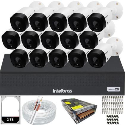 Imagem de Kit 15 Câmeras Intelbras Multi Hd 1120b Dvr 16 Canais Hd 2TB