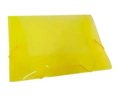 Imagem de Kit 15 Pastas Aba Elásticas Plástica Ofício Fina Amarela Acp