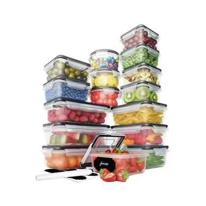 Imagem de Kit 16 Potes Herméticos Empilhável Tampa Com Trava Transparente