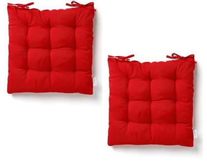 Imagem de Kit 2 Almofadas Futton Assento Para Cadeira - Vermelho 40X40