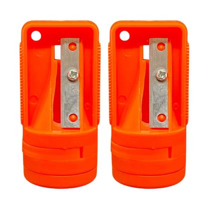 Imagem de Kit 2 Apontador Lápis Carpinteiro Encaixe Duplo Quadrado Pedreiro Marceneiro Gesseiro Profissional