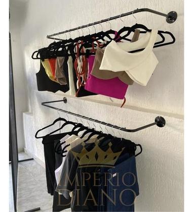 Imagem de Kit 2 Araras Roupas Parede Cabideiro Loja Closet Quarto 80cm