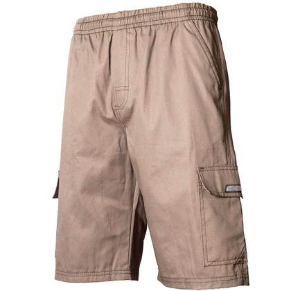 Imagem de Kit 2 Bermudas Short Brim Cargo Sarja Elástico Cordão 5 Bolsos Masculino Uniforme