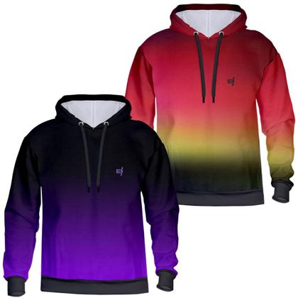 Imagem de Kit 2 Blusa Moletom De frio Degrade Com Capuz e Bolsos Laterais