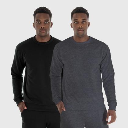 Imagem de Kit 2 Blusas de Frio Moletom Gola Redonda Benellys