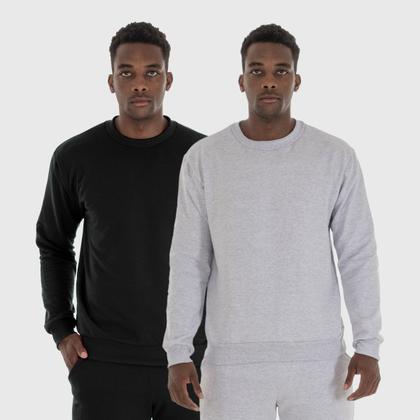 Imagem de Kit 2 Blusas de Frio Moletom Gola Redonda Benellys