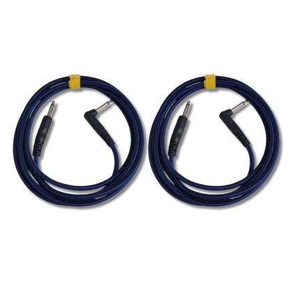 Imagem de Kit 2 Cabo P10 + P10 90º 4.57m 0.40mm Têxtil Ironflex Bk Az