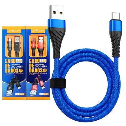 Imagem de Kit 2 Cabos Carregador 2 Metros Micro USB V8 Original Inova