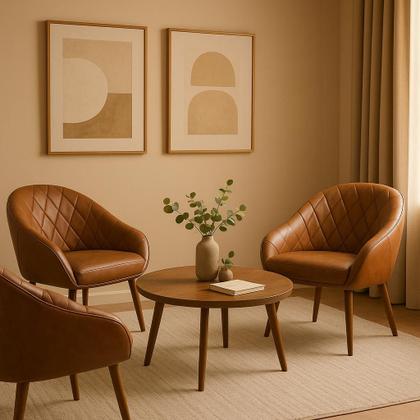 Imagem de Kit 2 Cadeiras Estofada Com Encosto Para Sala De Jantar E Escritorio