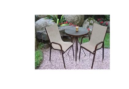 Imagem de Kit 2 Cadeiras Lótus E Mesa Ripada Jogo De Varanda Piscina