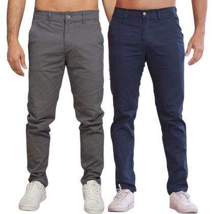 Imagem de Kit 2 Calça Sarja Masculina Calca Masculino Com Lycra Elastano