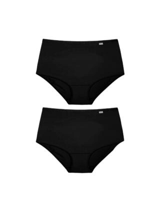 Imagem de Kit/2 Calcinha DelRio 50027 Feminina Cintura Alta Microfibra T. P/EG