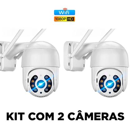 Imagem de Kit 2 Câmeras Segurança IP Wifi Full HD Rotativa 360 Externa