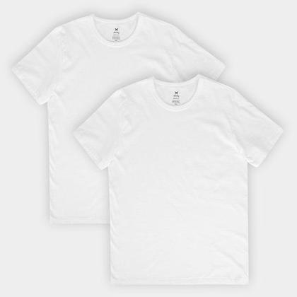 Imagem de Kit 2 Camisetas Hering Slim Básicas Masculina - Branca