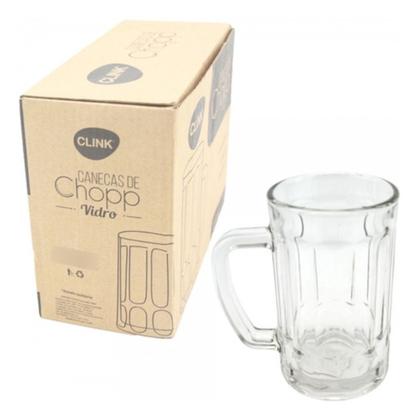 Imagem de Kit 2 Canecas Copo Chopp Cerveja Vidro 400ml Bar Resistente