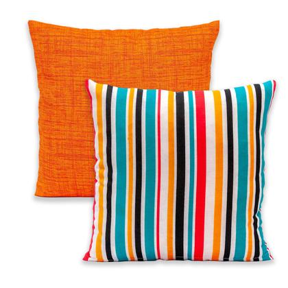 Imagem de Kit 2 Capas de Almofada 40x40 Zíper Gorgurinho Lisa e Estampada