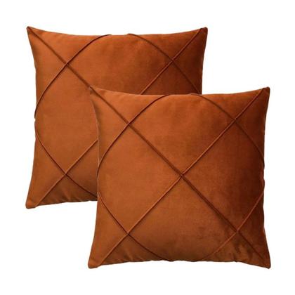 Imagem de Kit 2 Capas para Almofada Drapeada em Veludo Quadrada 50x50 Várias Cores