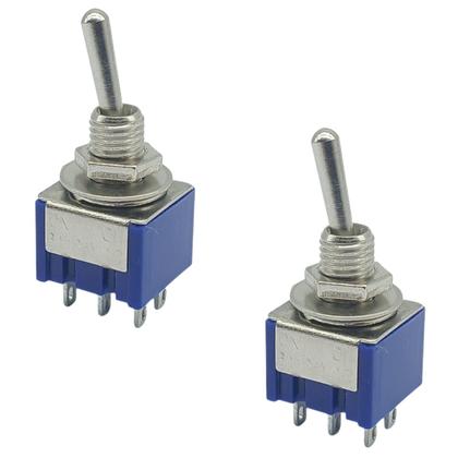 Imagem de KIT 2 Chave Mini toggle ON-OFF Guitarra 2 posicoes Ni 125-6A