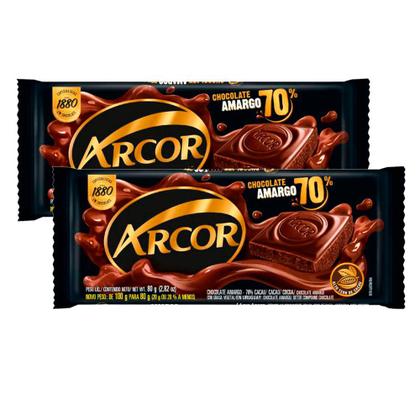 Imagem de Kit 2 Chocolate Amargo Arcor 70% 80g