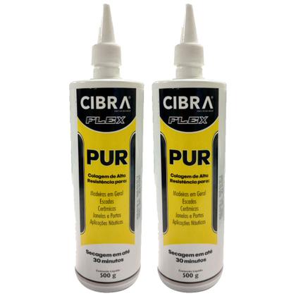 Imagem de Kit 2 Cola Madeira PUR Alta Resistência Incolor Cibra Flex