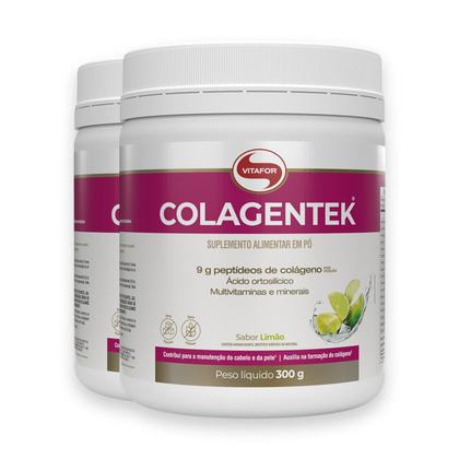 Imagem de Kit 2 Colagentek Vitafor 300g Limão